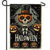 Pumpkin Skeleton Halloween Double Sided Garden Flag