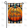 Happy Halloween Pumpkin Plaid Double Sided Garden Flag