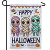 Cute Mummies Happy Halloween Double Sided Garden Flag