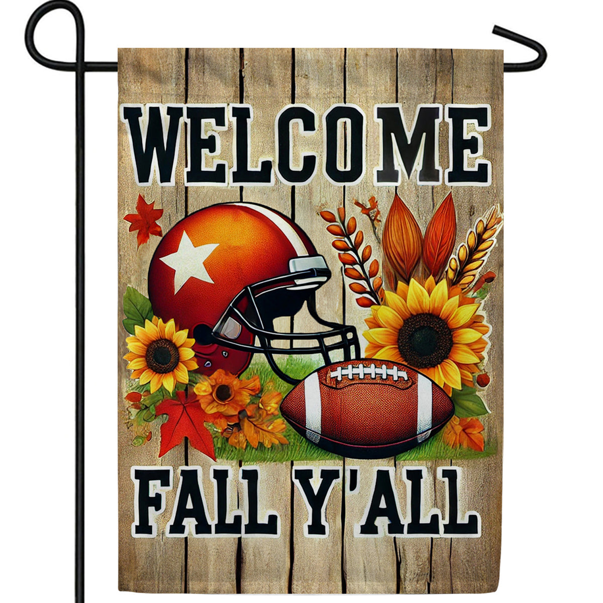 Welcome Fall Y??ll Football Double Sided Garden Flag