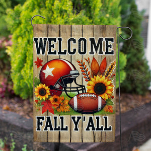 Welcome Fall Y??ll Football Double Sided Garden Flag
