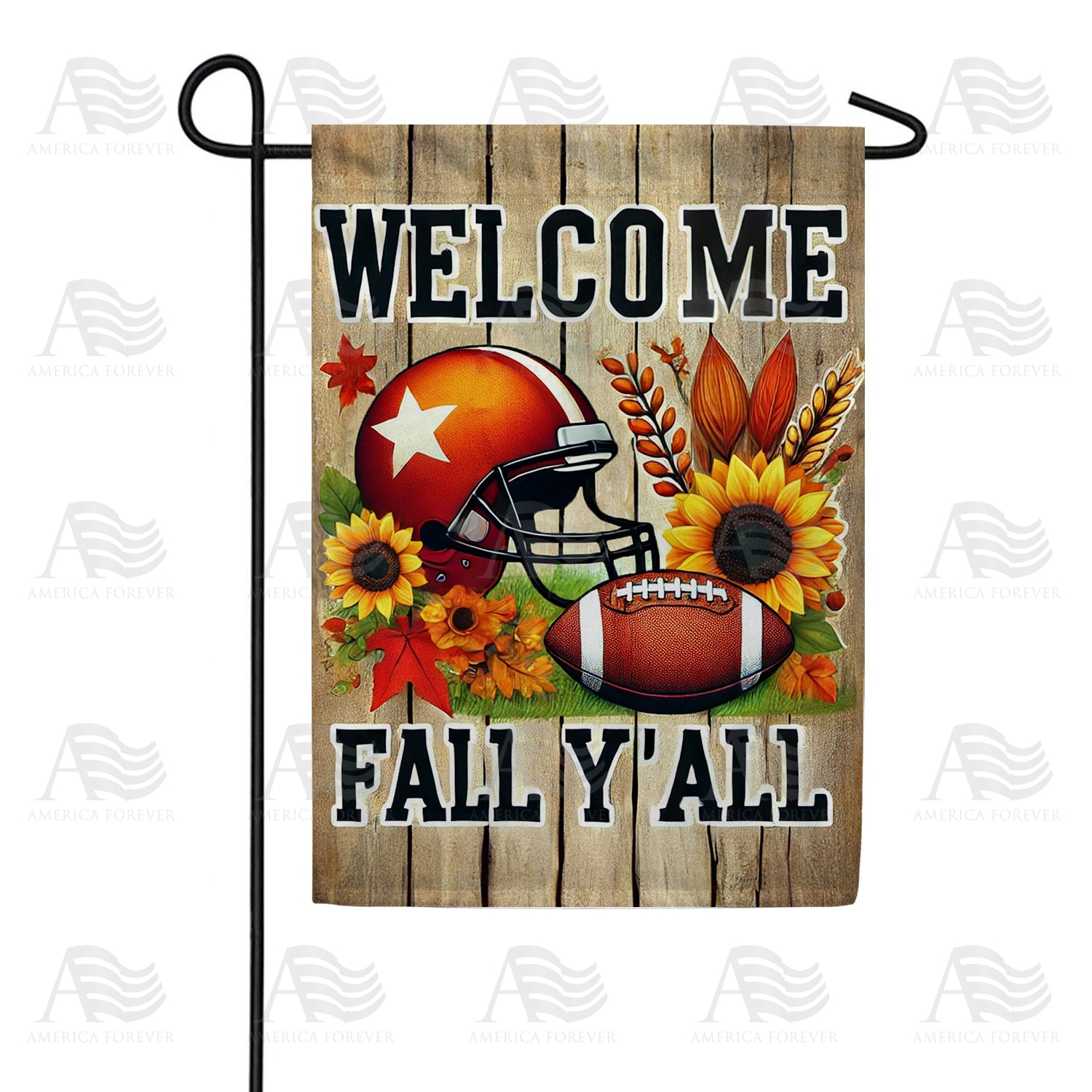 Welcome Fall Y??ll Football Double Sided Garden Flag