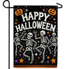 Happy Halloween Skeletons Double Sided Garden Flag