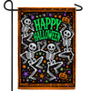 Happy Halloween Dancing Skeletons Double Sided Garden Flag