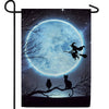 Witch and Cats Halloween Double Sided Garden Flag