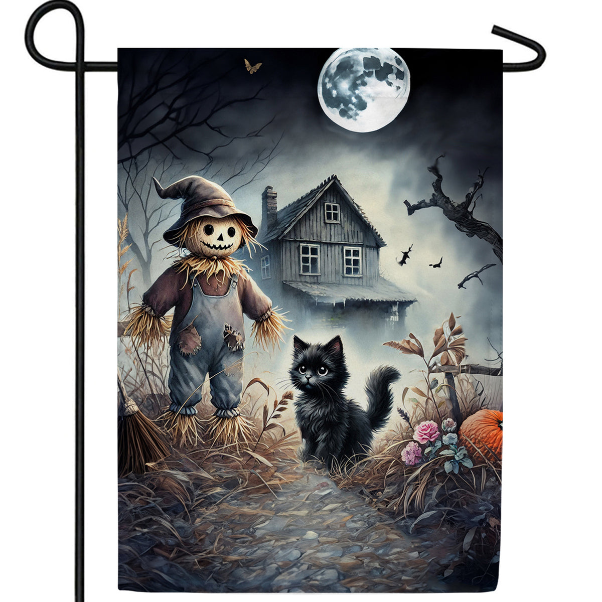 Haunted House Halloween Double Sided Garden Flag