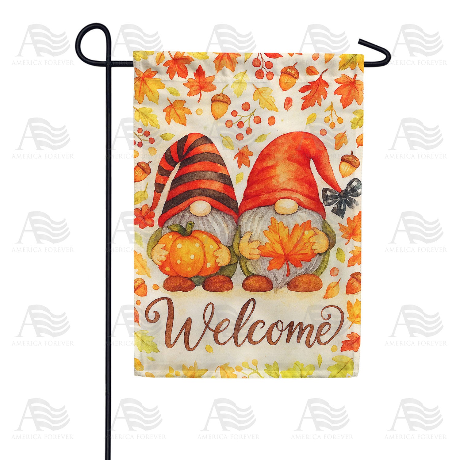Welcome Fall Gnomes Double Sided Garden Flag 
