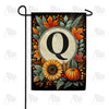 Sunflower Pumpkin Monogram Double Sided Garden Flag 12.5" x 18"