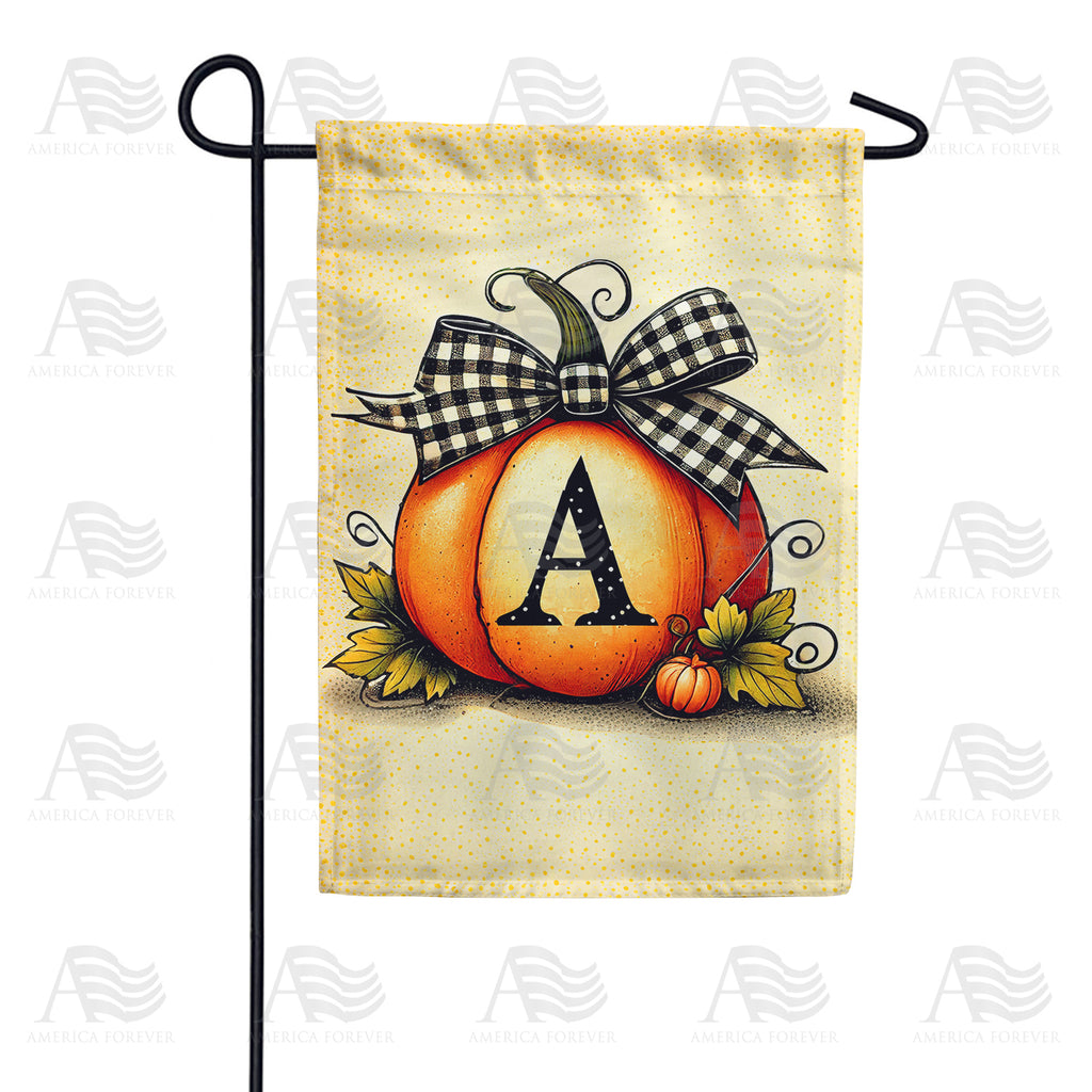 Fall Pumpkin Monogram Garden Flag