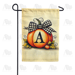 Fall Pumpkin Monogram Garden Flag