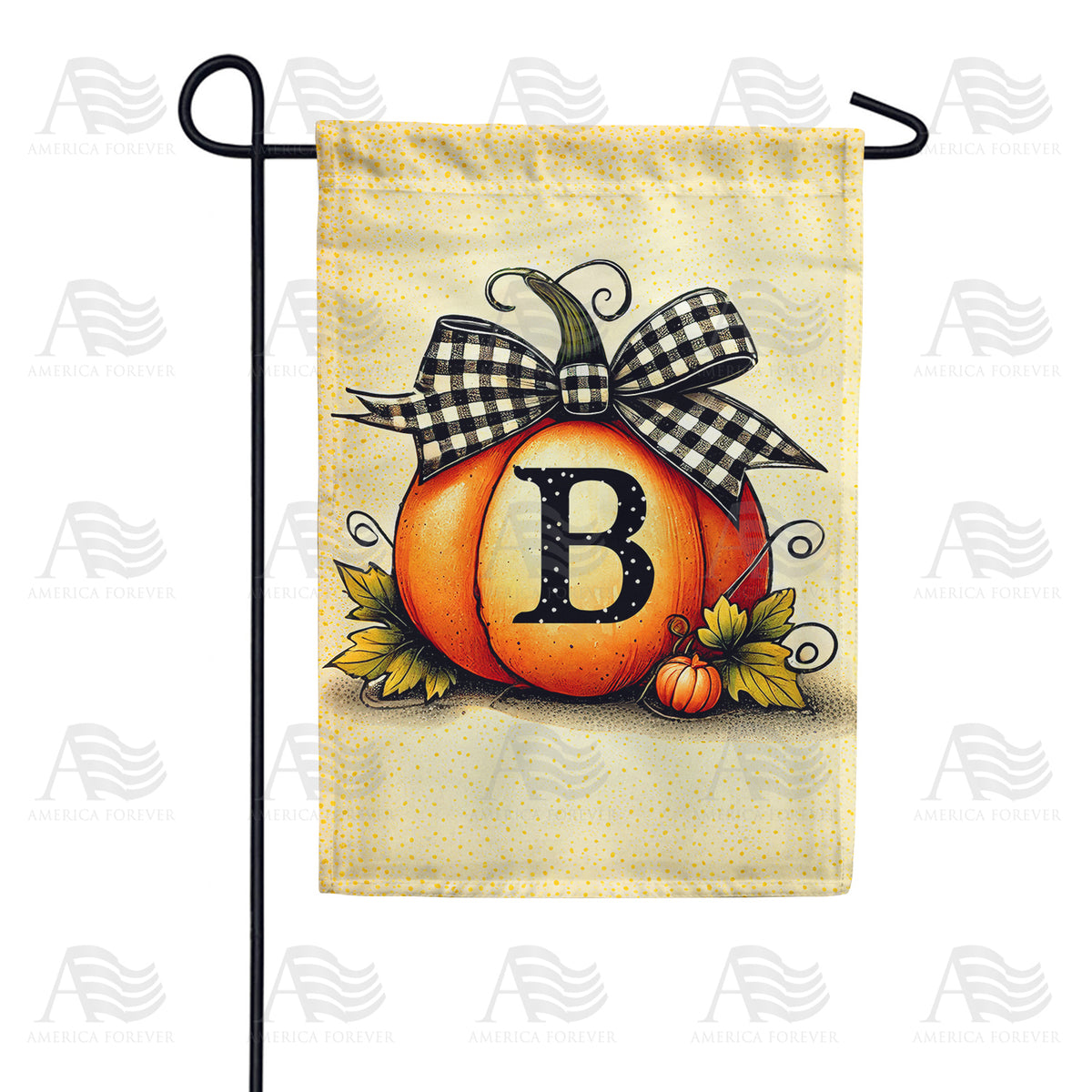 Fall Pumpkin Monogram Garden Flag