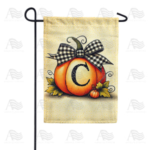 Fall Pumpkin Monogram Garden Flag