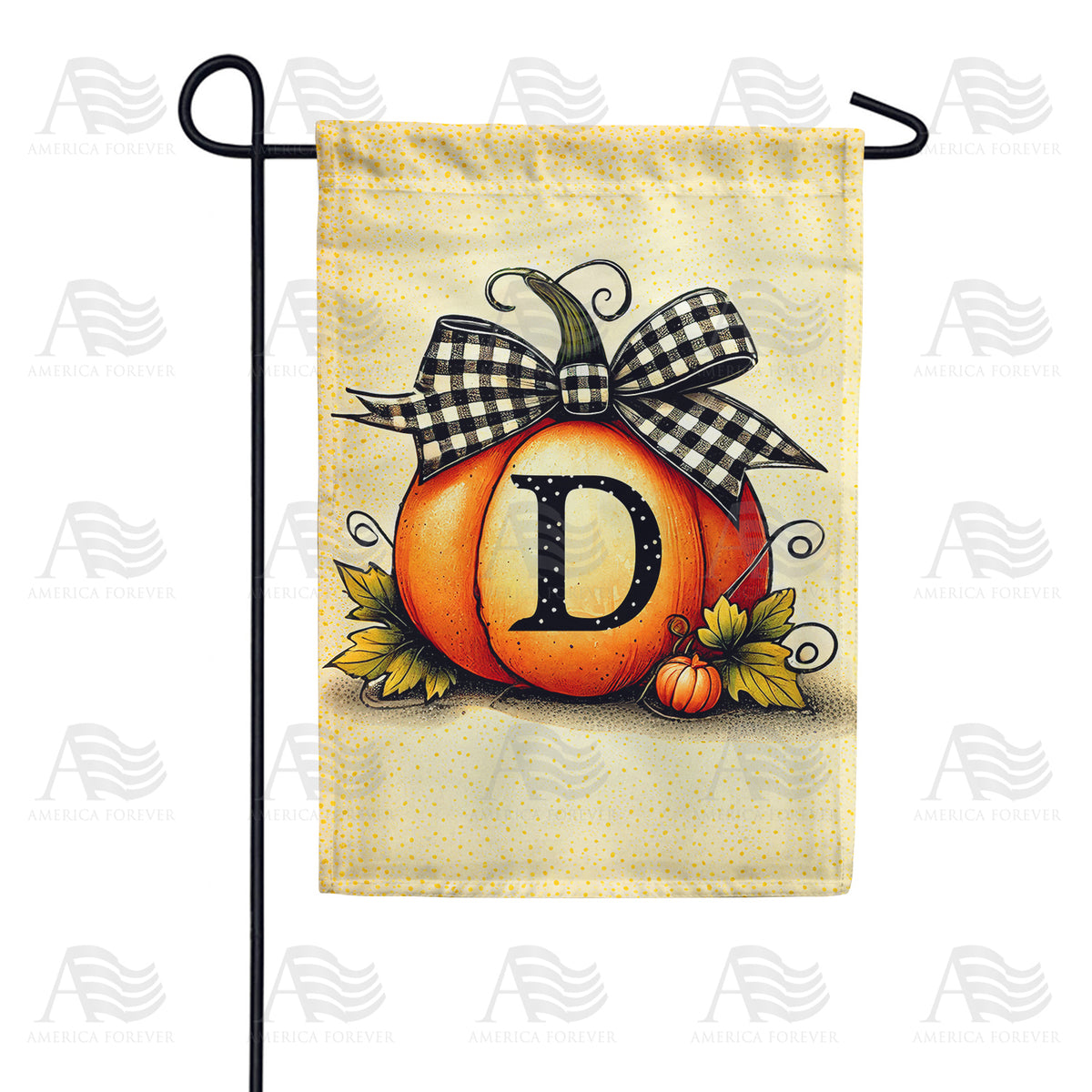 Fall Pumpkin Monogram Garden Flag