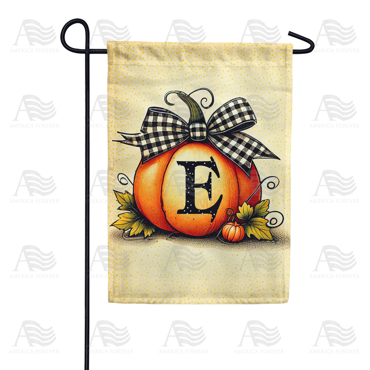 Fall Pumpkin Monogram Garden Flag