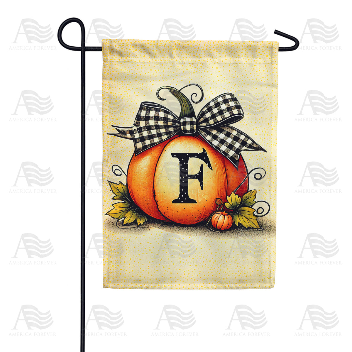Fall Pumpkin Monogram Garden Flag