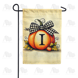 Fall Pumpkin Monogram Garden Flag
