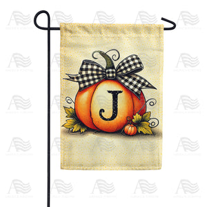 Fall Pumpkin Monogram Garden Flag