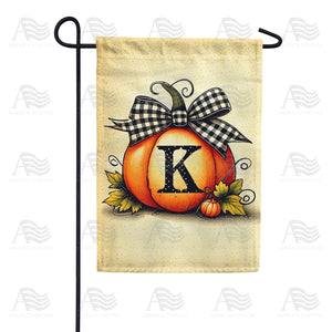 Fall Pumpkin Monogram Garden Flag