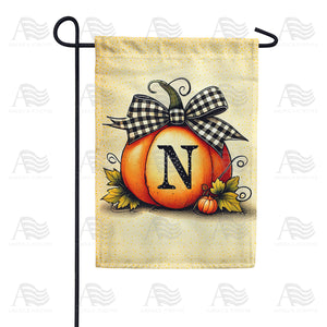 Fall Pumpkin Monogram Garden Flag