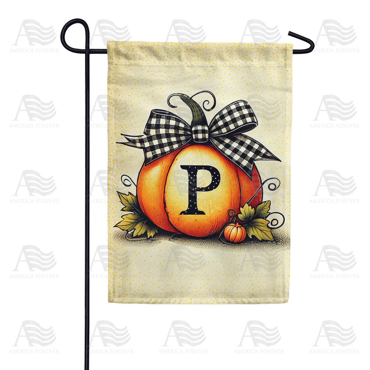 Fall Pumpkin Monogram Garden Flag