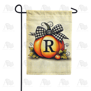 Fall Pumpkin Monogram Garden Flag