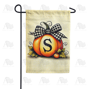 Fall Pumpkin Monogram Garden Flag