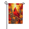 Red Cardinal Autumn Leaves and Berries Garden Flag