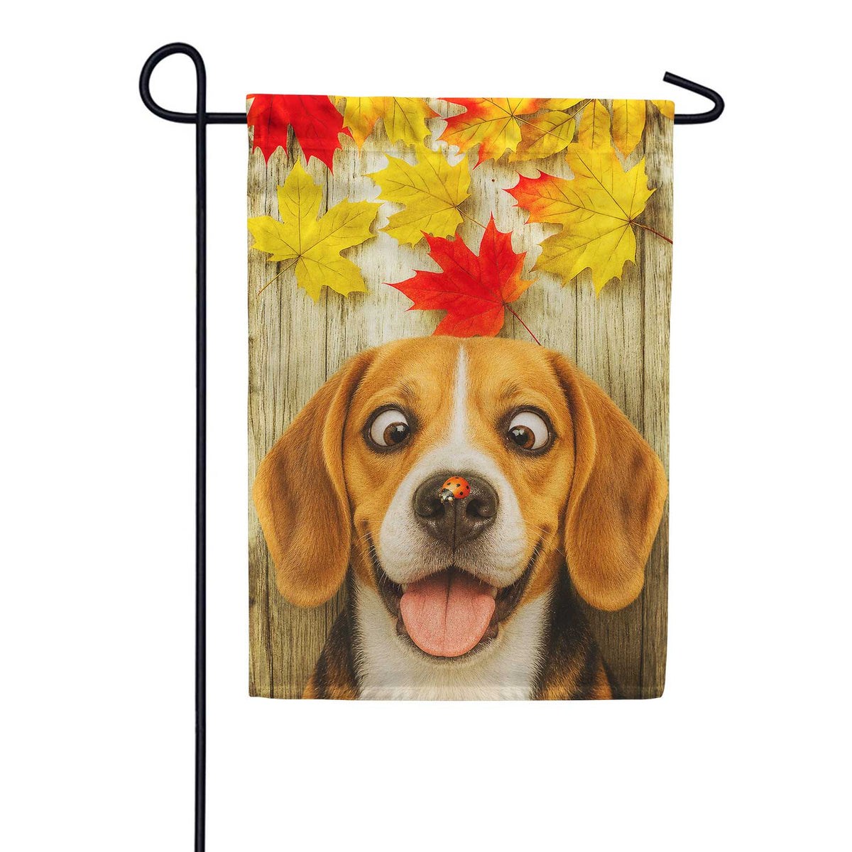 Fall Beagle And Ladybug Garden Flag