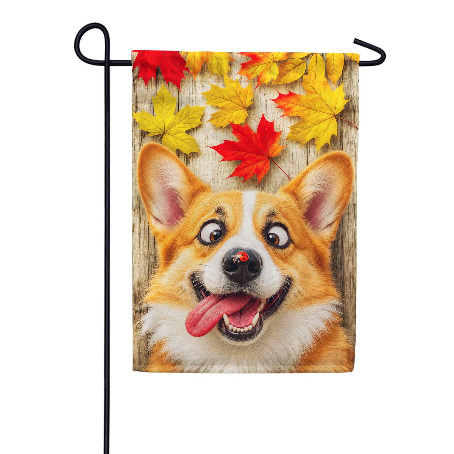 Fall Corgi and Ladybug Garden Flag