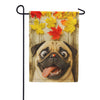 Fall Pug with Ladybug Garden Flag