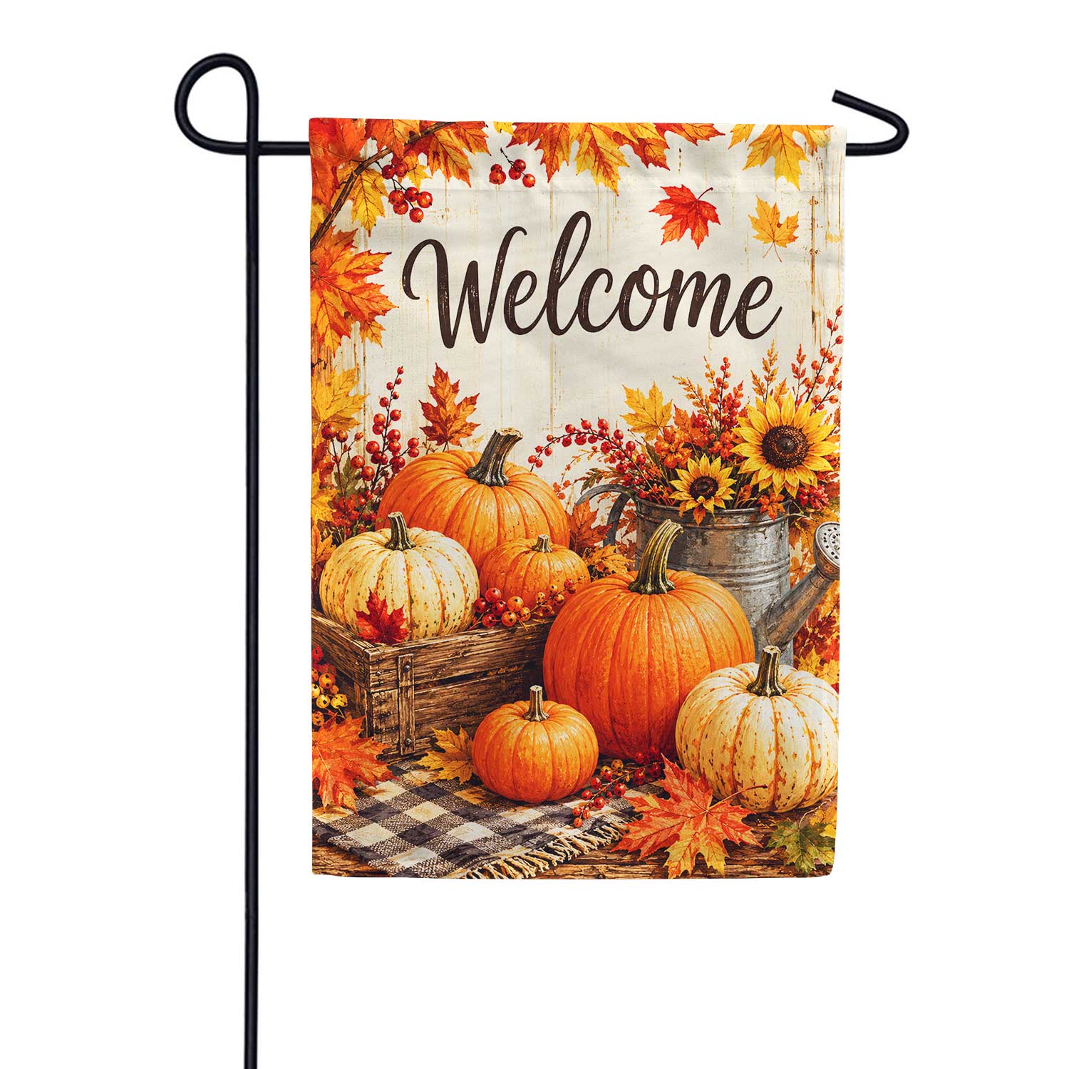 Welcome Fall Pumpkins and Sunflowers Garden Flag
