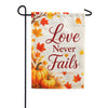 Love Never Fails Autumn Pumpkin Garden Flag