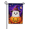 Cute Ghost in Pumpkin Halloween Garden Flag