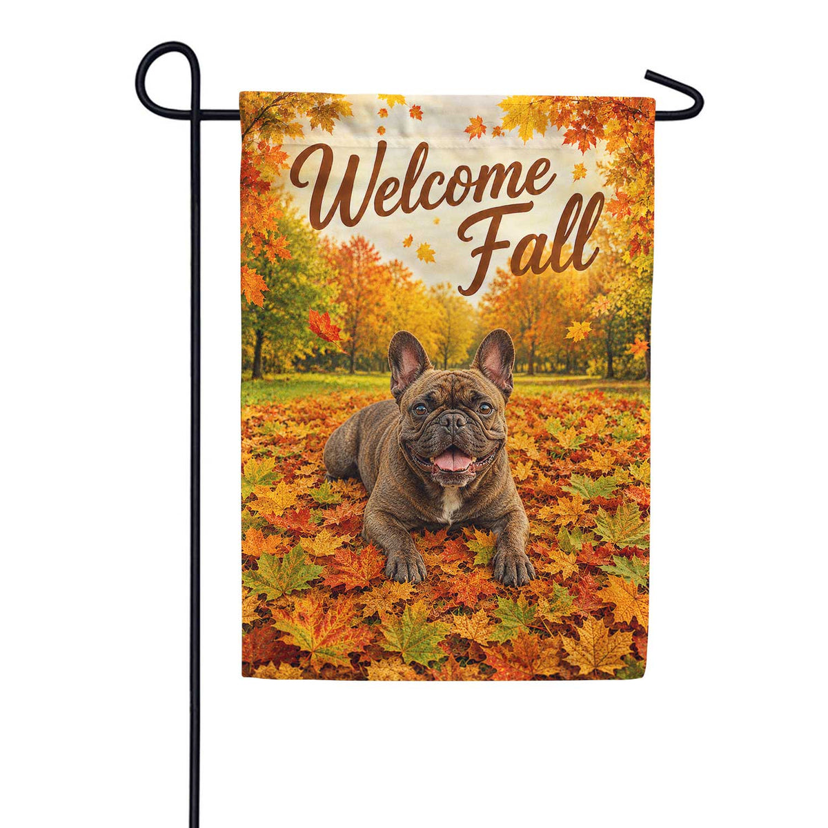 Welcome Fall French Bulldog Garden Flag