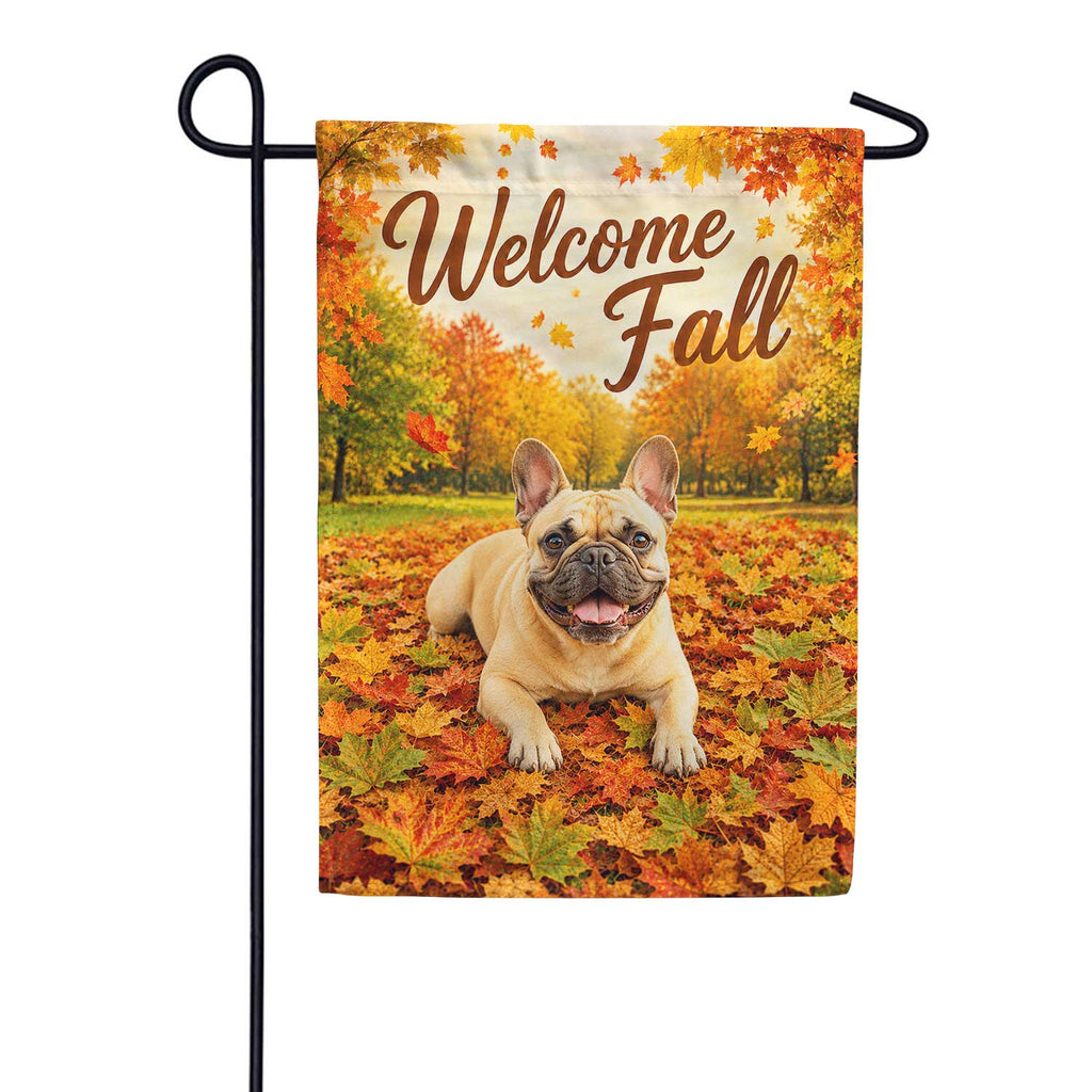 Welcome Fall Dog French Bulldog Garden Flag