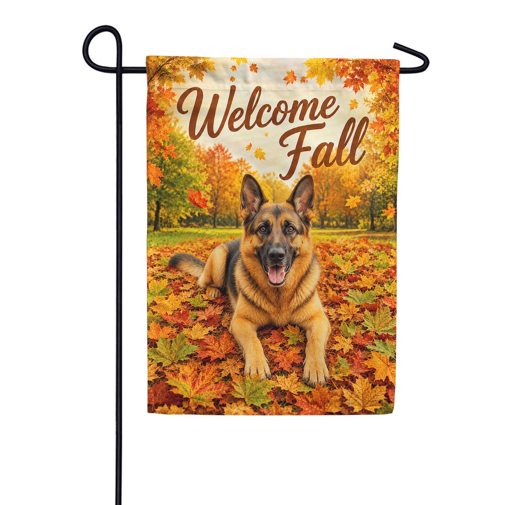 Welcome Fall German Shepherd Garden Flag