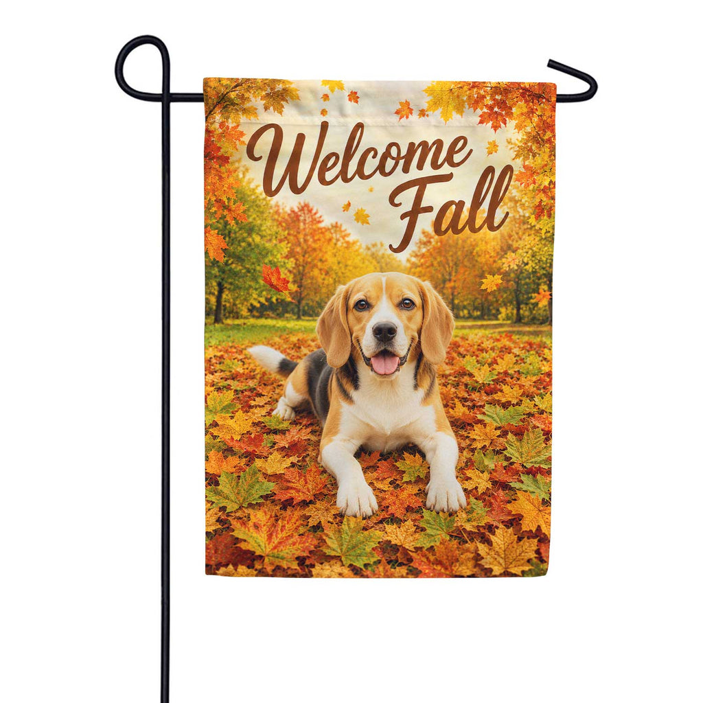 Welcome Fall Beagle Garden Flag