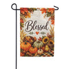 Blessed Fall Harvest Pumpkins and Autumn Leaves Garden Flag