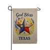 America Forever God Bless Texas Lone Star Wildflower Burlap Garden Flag