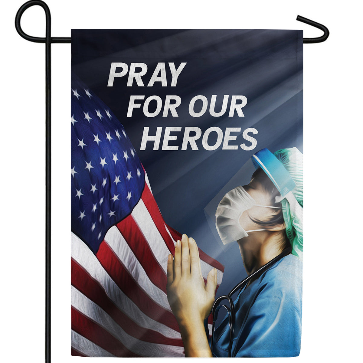 America, Pray For Our Heroes Double Sided Garden Flag