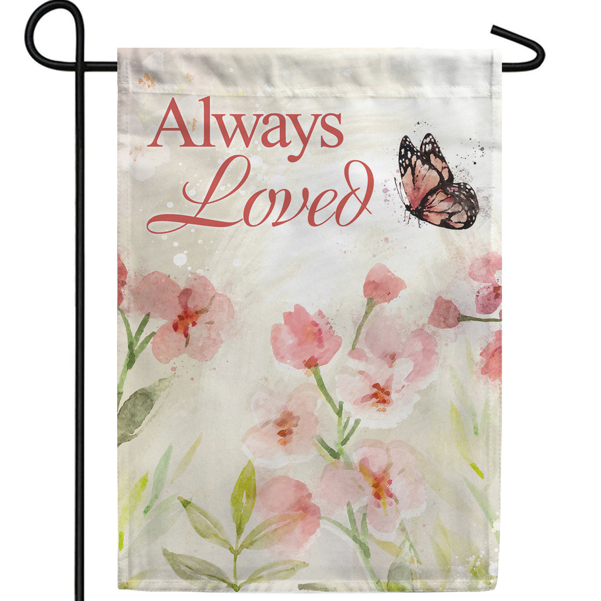 Always Loved Watercolor Double Sided Garden Flag