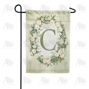 Sage Floral Monogram Garden Flag