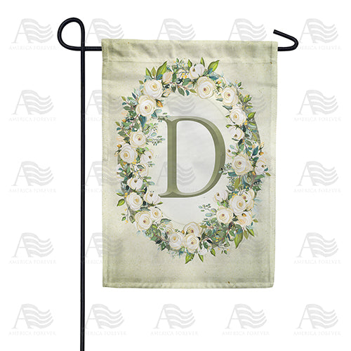 Sage Floral Monogram Garden Flag