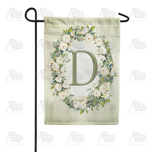 Sage Floral Monogram Garden Flag