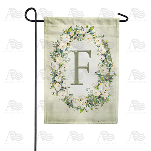 Sage Floral Monogram Garden Flag