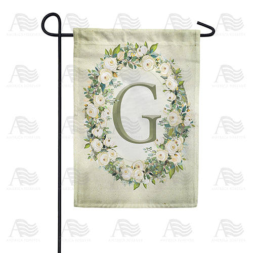 Sage Floral Monogram Garden Flag