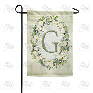 Sage Floral Monogram Garden Flag