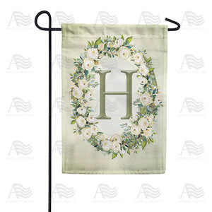 Sage Floral Monogram Garden Flag