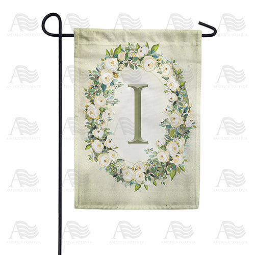 Sage Floral Monogram Garden Flag