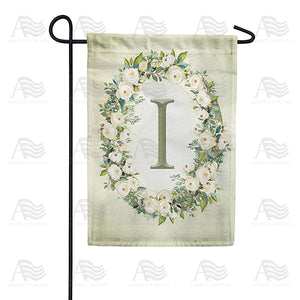 Sage Floral Monogram Garden Flag